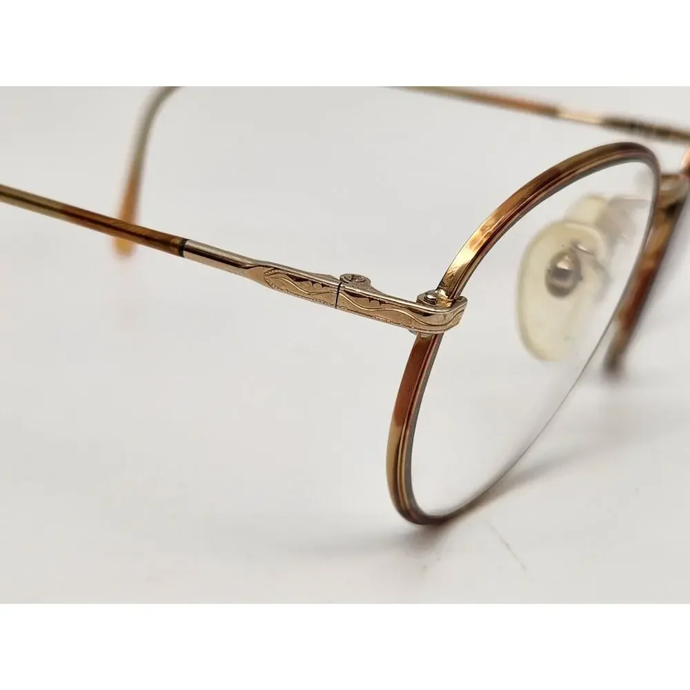 Gold Jordache Vintage Glasses Frames Eyeglasses Nerdy Retro Girly 52-18